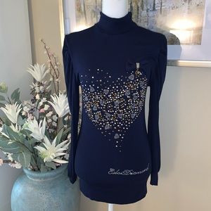 Esloi black diamond gorgeous sparkly long top
